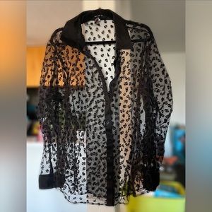 Hot topic plus size - size 3 sheer chiffon skull blouse